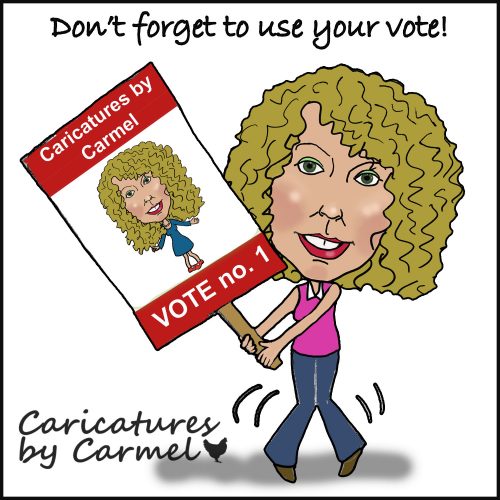Caricature about not forgetting to get out and vote