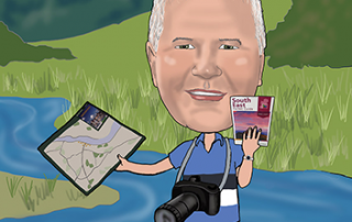 60th birthday caricature for amateur photographer in Waterford