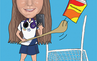 21st birthday caricature for Zoe who love camogie, music and reading.