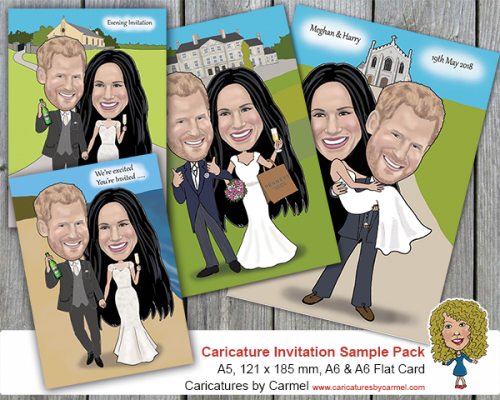 Caricature Wedding Invitations Sample Pack