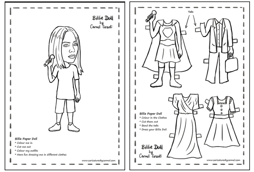 Billie Paper Doll created by Caricatures by Carmel