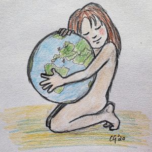 save the world drawing by Carmel Grant